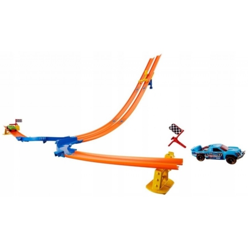 HOT WHEELS ZESTAW TORÓW PODWÓJNY ZJAZD 2 AUTKA DNR54 NA PREZENT DLA DZIECI