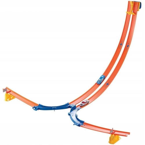 HOT WHEELS ZESTAW TORÓW PODWÓJNY ZJAZD 2 AUTKA DNR54 NA PREZENT DLA DZIECI