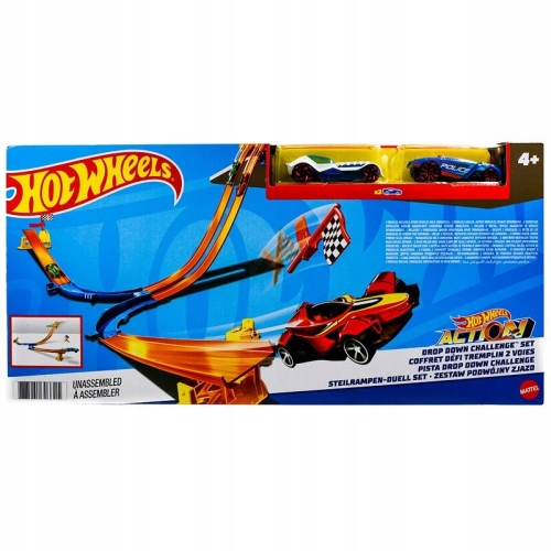 HOT WHEELS ZESTAW TORÓW PODWÓJNY ZJAZD 2 AUTKA DNR54 NA PREZENT DLA DZIECI