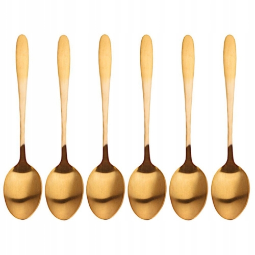 6 SZTUK ŁYŻECZKI ZŁOTE DESEROWE DO HERBATY KAWY EXCELLENT HOUSEWARE ZESTAW