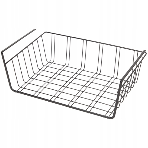 KOSZYK PODWIESZANY POD PÓŁKĘ ORGANIZER METALOWY CZARNY DO SZAFY 5 KG CZARNY