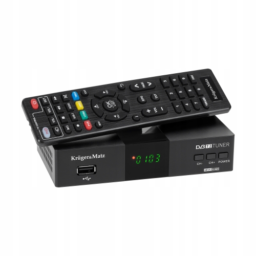 Tuner dekoder DVB-T HEVC Kruger&Matz H.265 KM0550D SCART EPG USB dekoder