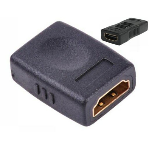 Adapter HDMI-HDMI FF do łączenia kabli HDMI żeński wzmocnionyn czarny