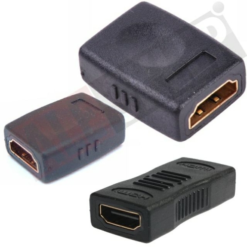 Adapter HDMI-HDMI FF do łączenia kabli HDMI żeński wzmocnionyn czarny