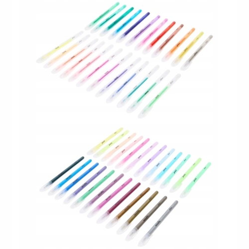 Zestaw cienkopisy pisaki długopisy żelowe Avec brokat pastel metaliczne 48