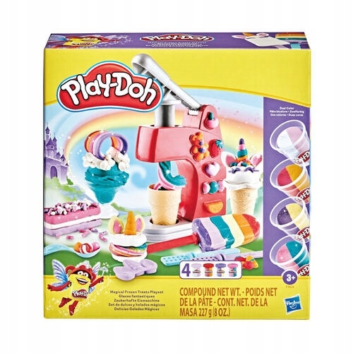 Ciastolina PLAY-DOH MAGICZNA LODZIARNIA TĘCZOWE LODY UNICORN 4 tub 8 kolory