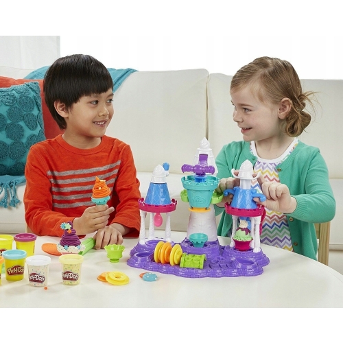 Ciastolina PLAY-DOH MAGICZNA LODZIARNIA TĘCZOWE LODY UNICORN 4 tub 8 kolory
