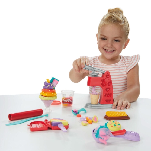 Ciastolina PLAY-DOH MAGICZNA LODZIARNIA TĘCZOWE LODY UNICORN 4 tub 8 kolory