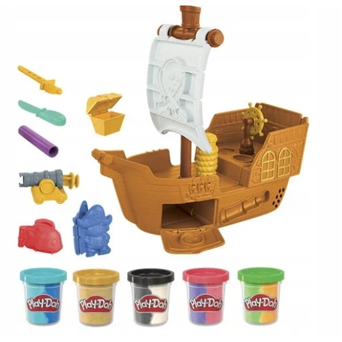 PLAY-DOH CIASTOLINA STATEK PIRACKI PIRACI DUŻY ZESTAW HASBRO 5 TUB NOWOŚĆ