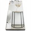 STOLIK METALOWY PRZYŚCIENNY BLAT OZDOBNY na kwiaty wazon 38x24x58cm NATURAL