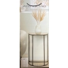 STOLIK METALOWY PRZYŚCIENNY BLAT OZDOBNY na kwiaty wazon 38x24x58cm NATURAL
