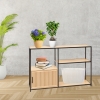 Szafka stojąca do salonu sypialni metalowy stelaż 116 x 76 x 30 rama czarna