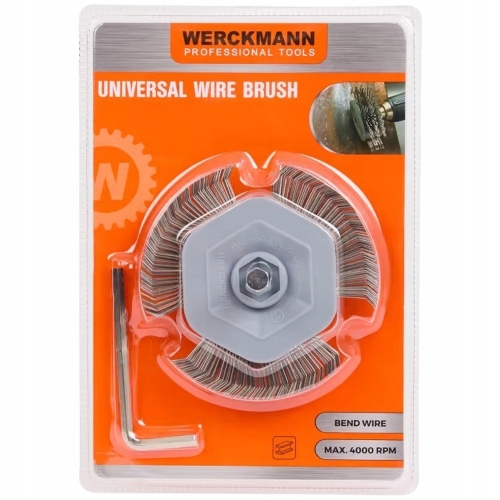 Uniwersalna szczotka druciana Werckmann Ø 100 x 0,7 mm + klucz imbusowy