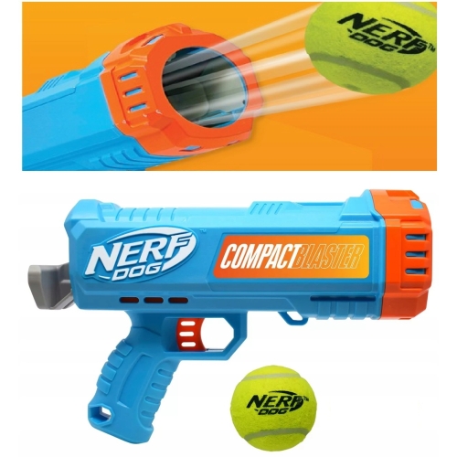 NERF DOG Wyrzutnia Pistolet Niepisząca Piłka Tenisowa Zabawka Dla Psa 12 m