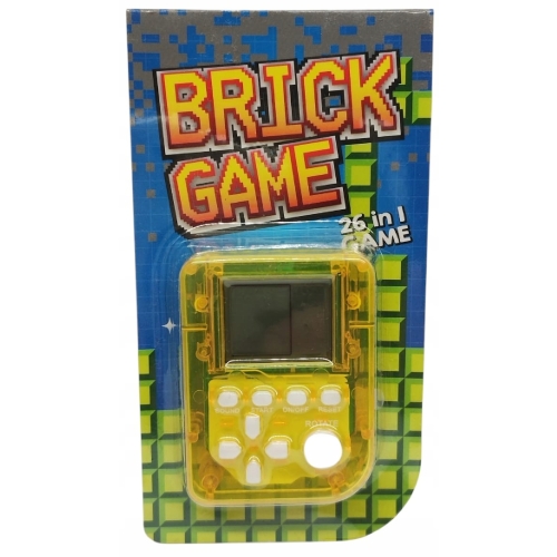 KONSOLA DO GIER GRA ELEKTONICZNA KIESZONKOWA RETRO MINI GAME 26 GIER ŻÓŁTA