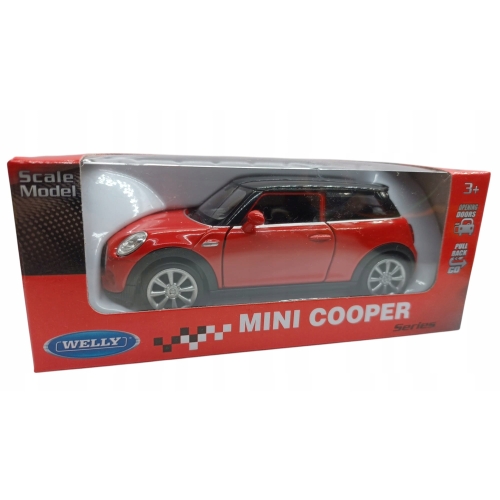 MINI COOPER Hatch metalowy kolekcjonerski model samochodu napęd czerwony
