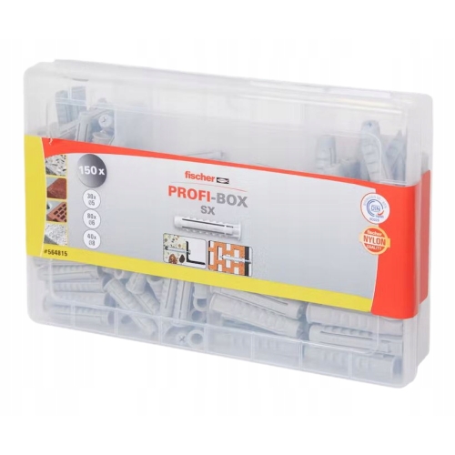 Kołki montażowe Fischer Profi-Box SX 3 rozmiary 5 6 8 mm zestaw 150 sztuk