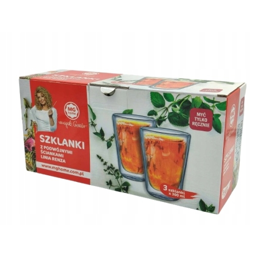 SZKLANKI TERMICZNE 2 ścianki MG HOME MAGDA GESSLER LINIA RENZA 3 x 300 ML