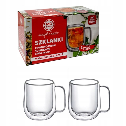 SZKLANKI TERMICZNE 2 ścianki MG HOME MAGDA GESSLER LINIA RENZA 2 x 250 ML