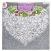 PŁÓTNO Z BROKATEM 29 x 29 CM W KOLORZE JASNYM SREBRNYM LOVELY HEART SERCE
