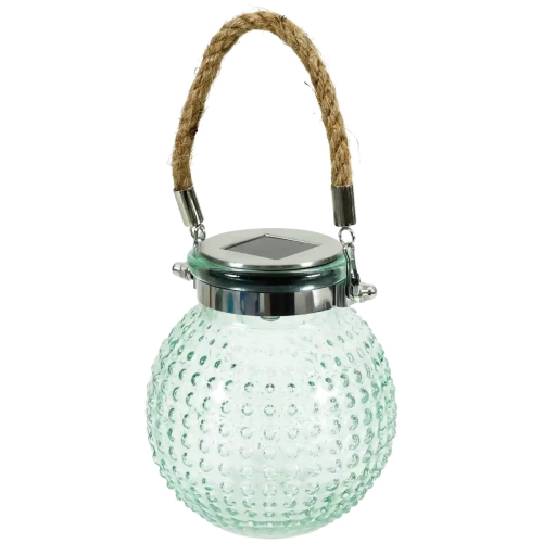 LAMPA SOLARNA LATARENKA OGRODOWA Z UCHWYTEM JUTA LED BIAŁA CIEPŁA GREEN