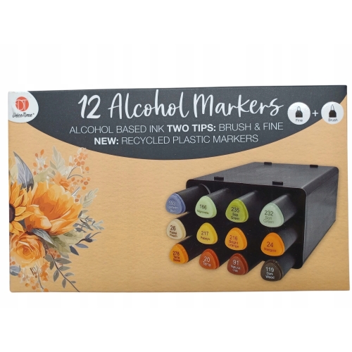 TWIN MARKERY PODWÓJNE PISAKI MAZAKI ALKOHOLOWE 12 SZTUK DECO TIME 193-119