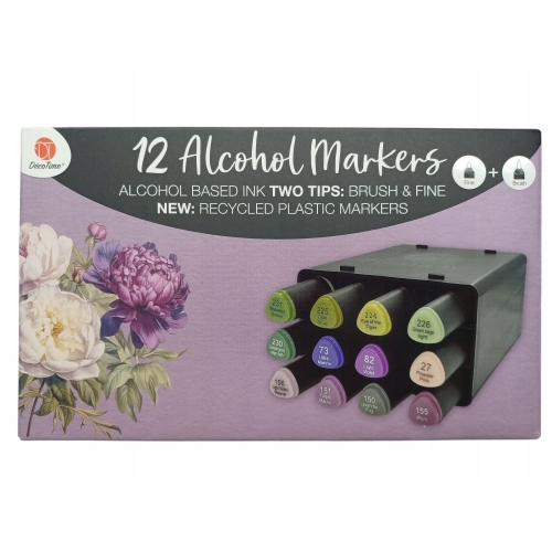 TWIN MARKERY PODWÓJNE PISAKI MAZAKI ALKOHOLOWE 12 SZTUK DECO TIME 231-155
