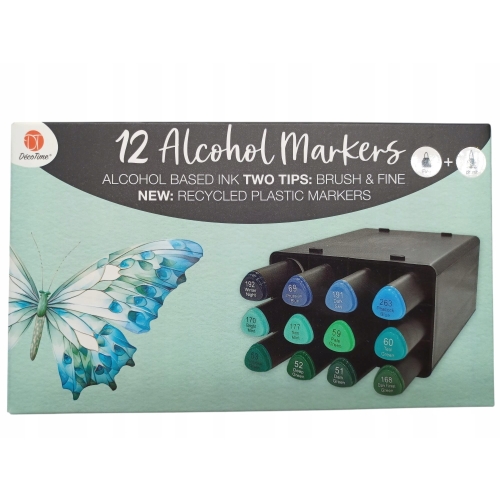 TWIN MARKERY PODWÓJNE PISAKI MAZAKI ALKOHOLOWE 12 SZTUK DECO TIME 192-168
