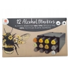 TWIN MARKERY PODWÓJNE PISAKI MAZAKI ALKOHOLOWE 12 SZTUK DECO TIME 21-0