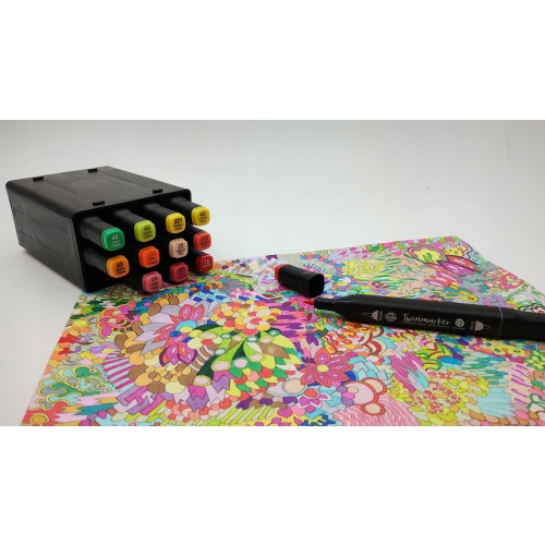 TWIN MARKERY PODWÓJNE PISAKI MAZAKI ALKOHOLOWE 12 SZTUK DECO TIME 01-236