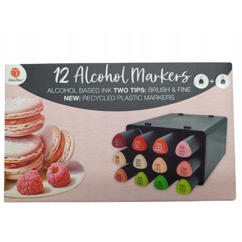 TWIN MARKERY PODWÓJNE PISAKI MAZAKI ALKOHOLOWE 12 SZTUK DECO TIME 01-236
