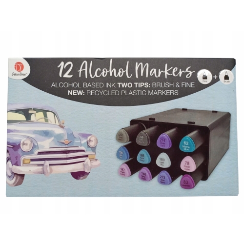TWIN MARKERY PODWÓJNE PISAKI MAZAKI ALKOHOLOWE 12 SZTUK DECO TIME CG2-83