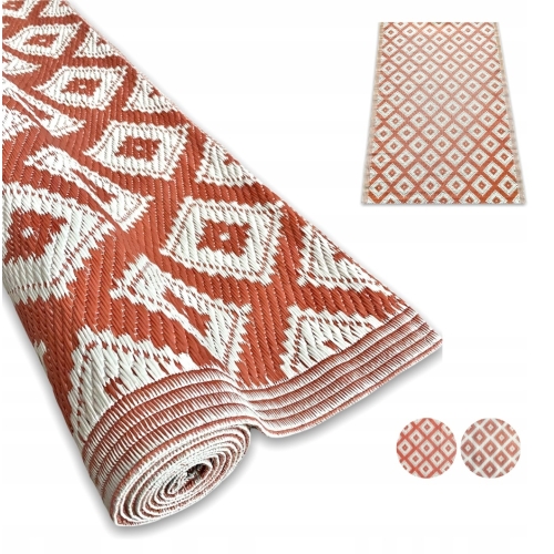 DYWANIK ZEWNĘTRZNY BALKONOWY NA TARAS 120 x 180 CM W KOLORZE MIĘTOWYM ROMBY