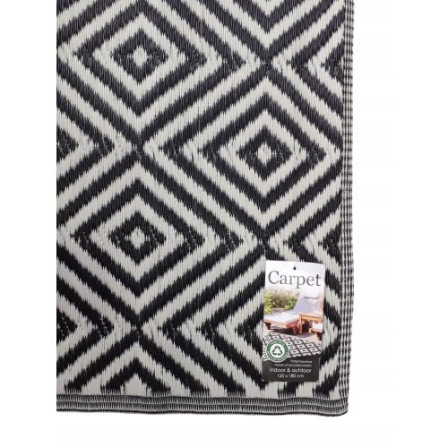 DYWANIK ZEWNĘTRZNY BALKONOWY NA TARAS 120 x 180 CM W KOLORZE MIĘTOWYM ROMBY