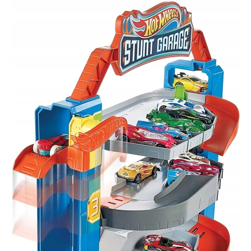 Garaż kaskaderski Stunt Garage Hot Wheels City Mattel Auto Czarne GNL70 4+