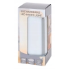Lampka nocna LED możliwość ładowania czujnik ruchu akumulatorowa SREBRNA