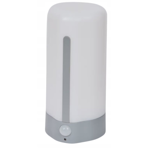 Lampka nocna LED możliwość ładowania czujnik ruchu akumulatorowa SREBRNA