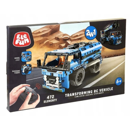 KLOCKI TRANSFORMING SAMOCHÓD ZDALNIE STEROWANY 2w1 472 ELEMENTY ELEFUN XXXL
