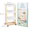 Wózek platforma na kółkach bambus 4 poziomowy salon kuchnia łazienka 88 cm