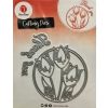 Wykrojnik szablon tulipany tahank you do wycinania embossing 3 sztuki
