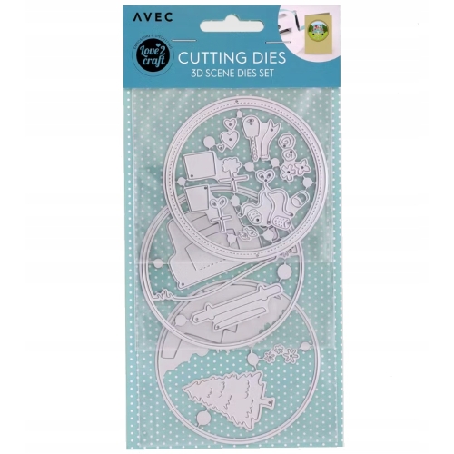 Wykrojnik szablon 3D Scenka Auto ŚLUB do wycinania embossing avec 3 sztuki