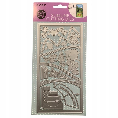 Wykrojnik szablon 3D Scenka góry auto do wycinania embossing avec 3 sztuki