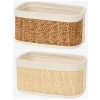 Koszyk organizer z wyściółką bambusowy kosmetyki bielizna 23 x 14 x 11,5 cm