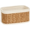Koszyk organizer z wyściółką bambusowy kosmetyki bielizna 23 x 14 x 11,5 cm