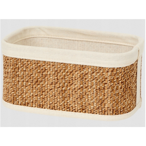 Koszyk organizer z wyściółką bambusowy kosmetyki bielizna 23 x 14 x 11,5 cm