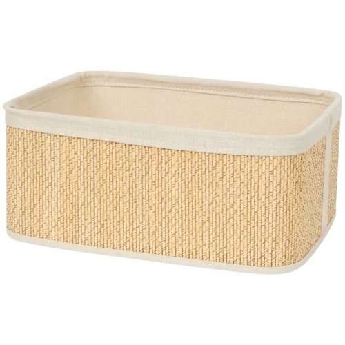 Koszyk organizer z wyściółką bambusowy 36 x 26 x 15,5 cm kosmetyki bielizna
