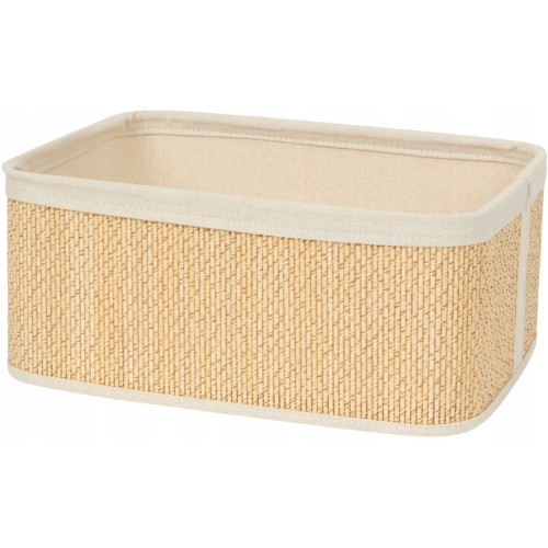 Koszyk organizer z wyściółką bambusowy kosmetyki bielizna 36 x 26 x 15,5 cm