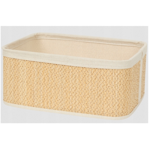 Koszyk organizer z wyściółką bambusowy kosmetyki bielizna 36 x 26 x 15,5 cm