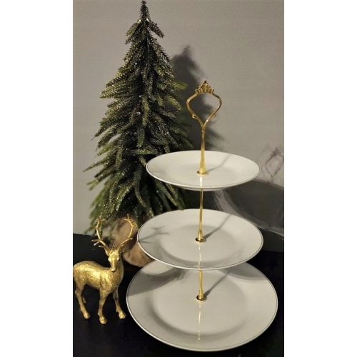 Porcelanowa etażerka patera 3 poziomowa Excellent Houseware 22,5 cm