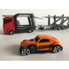 Zestaw: Czerwona Laweta 3 Aut Mega Transporter Teamsterz Orange Blue Violet